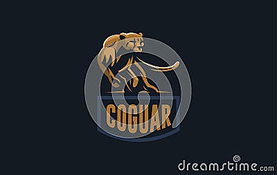 The image of a coguar. Vector Illustration